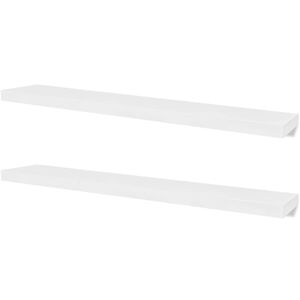 vidaXL Sieninės lentynos, 4vnt., baltos, 120 cm