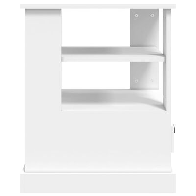 vidaXL Šoninis staliukas, baltas, 50x50x60cm, apdirbta mediena