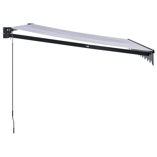 vidaXL I&scaron;traukiama markizė, mėlyna/balta, 3x2,5m, audinys ir aliuminis