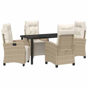 vidaXL Sodo valgomojo komplektas 5 pcs Smėlio poliratanas