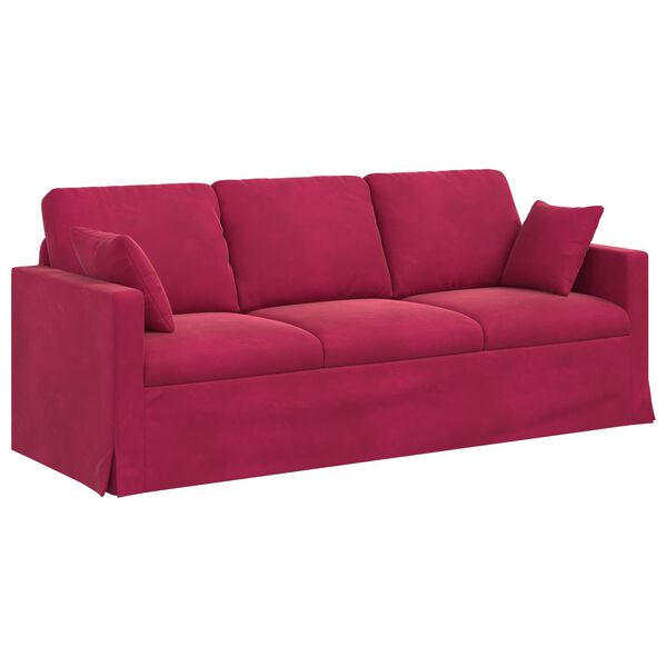 vidaXL Sofa Vyno raudona 198 x 78 x 80 cm Aksomas