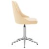 vidaXL Pasukamos valgomojo kėdės, 6vnt., kreminės spalvos, aksomas