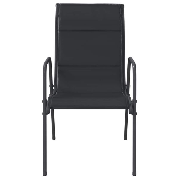 vidaXL Sodo kėdės, 4vnt., juodos spalvos, plienas ir tekstilenas