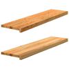 vidaXL Palangės, 2 vnt, &scaron;viesiai rudos, 100x30x2 cm, ąžuolo medienos