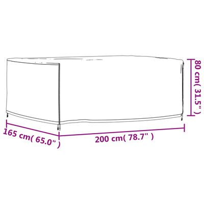 vidaXL Sodo baldų uždangalai, 2vnt., 200x165x80 cm, 420D oksfordas