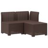 vidaXL 3- vietis Sodas Sofas Ratanas PP Ruda