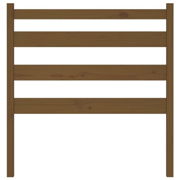 vidaXL Lovos galvūgalis, medaus rudas, 106x4x100cm, pu&scaron;ies masyvas