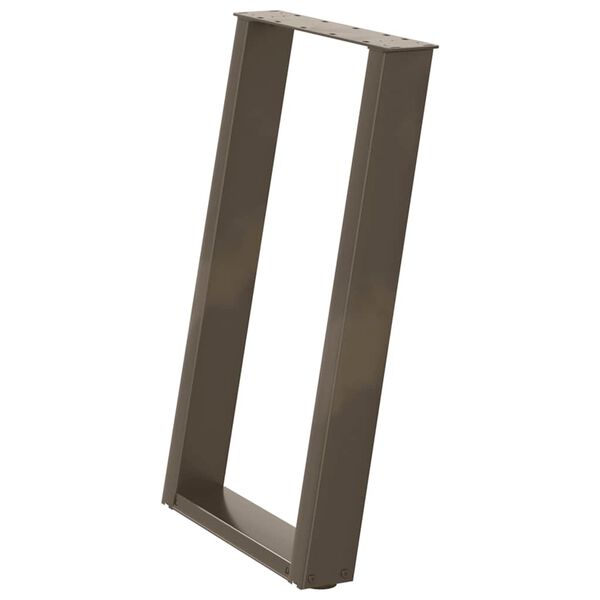 vidaXL Valgomojo stalo kojelės, U formos, 2 vnt., natūralus plienas, 60x(72-73) cm, plienas