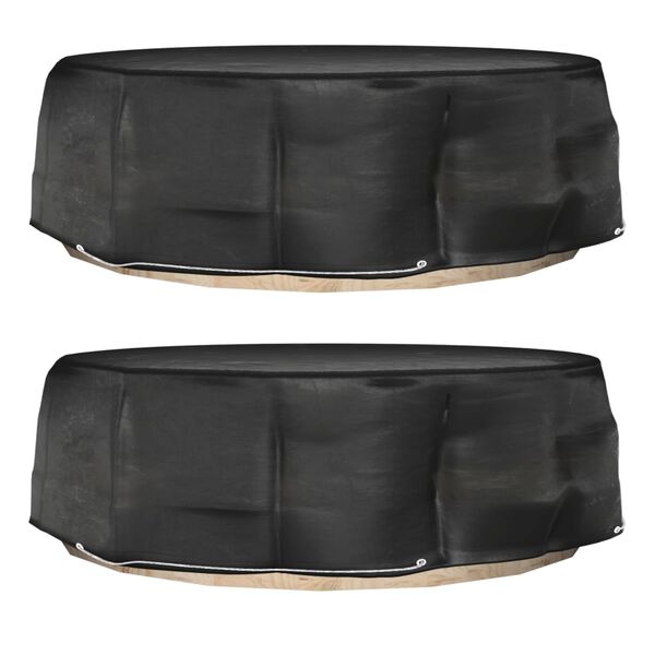 vidaXL Poilsio gultų uždangalai, 2vnt., 236x67cm, apskriti, 10 kilpų