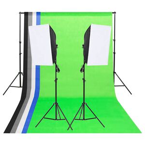 vidaXL Studijos ap&scaron;vietimo rinkinys su fonais ir &scaron;viesdėžėmis