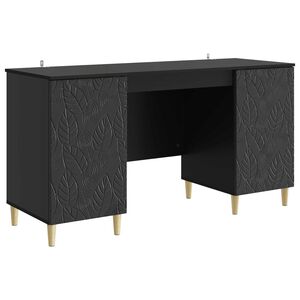 vidaXL Stalas Juoda 142,5 x 50 x 75 cm Apdirbta mediena