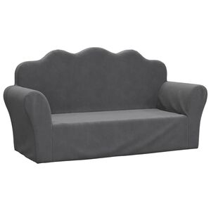 vidaXL Vaiki&scaron;ka dvivietė sofa, antracito spalvos, mink&scaron;tas pliu&scaron;as