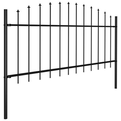 vidaXL Sodo tvora su iečių viršug., juoda, (0,5-0,75)x13,6m, plienas