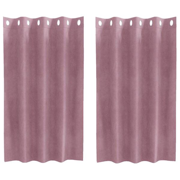 vidaXL Užtemdymo užuolaidos 2 pcs Tamsiai rožinė 140 x 140 cm Aksomas