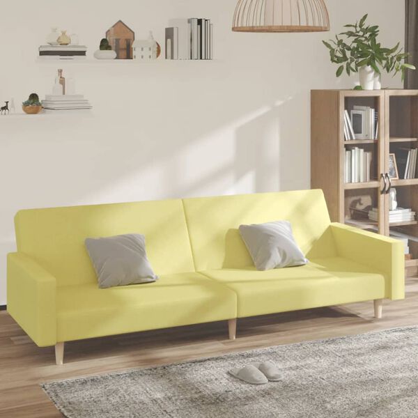 vidaXL Dvivietė sofa-lova, žalios spalvos, audinys