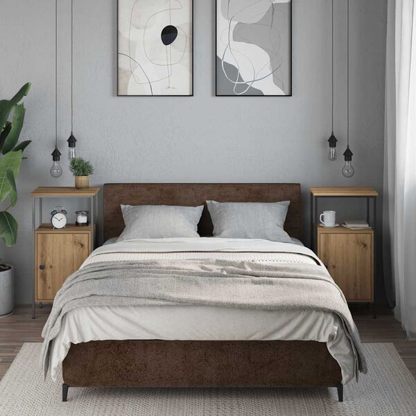 vidaXL Naktinės spintelės, 2vnt., artisano ąžuolo, 41x31x80cm, mediena