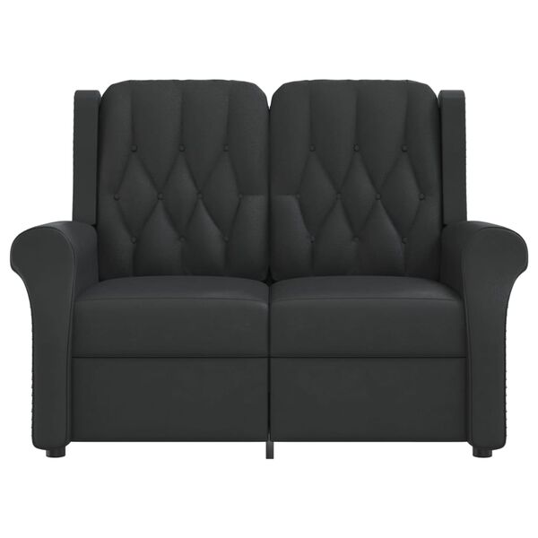 vidaXL Dvivietis atlošiamas masažinis krėslas, juodas, dirbtinė oda