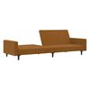 vidaXL Dvivietė sofa-lova su pakoja, rudos spalvos, aksomas