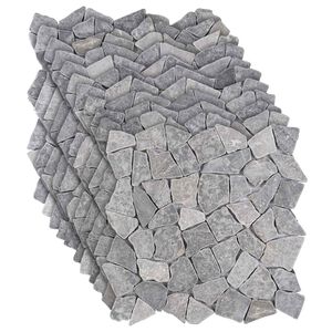 vidaXL Mozaikos plytelės &Scaron;viesiai pilka 30 x 30 cm Marmuras
