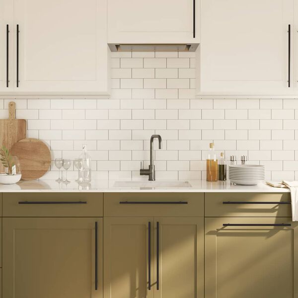 vidaXL Spintelės rankenėlės, 5vnt., juodos, nerūdijantis plienas