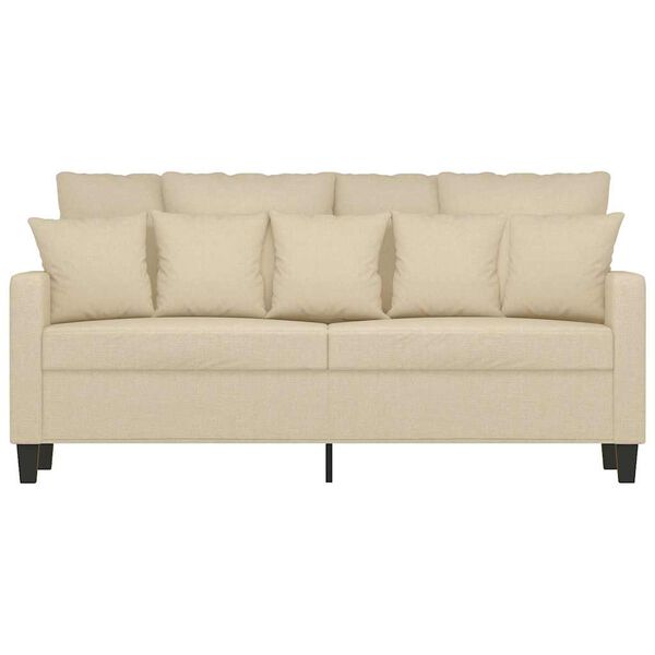 vidaXL Dvivietė sofa, kreminės spalvos, 140cm, audinys