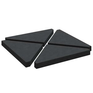 vidaXL Skėčio svorio plok&scaron;tės, 4 vnt., juodo granito, trikampės, 14 kg
