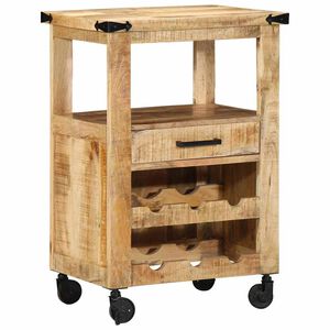vidaXL Virtuvės vežimėlis Ruda 55 x 40 x 80 cm Kietas mango medis