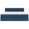 vidaXL Lova su LED juostelių žibintais Mėlyna 180 x 200 cm audinys