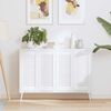 vidaXL Spintelės durelės, 4vnt., baltos, 69x29,5cm, žaliuzių dizaino