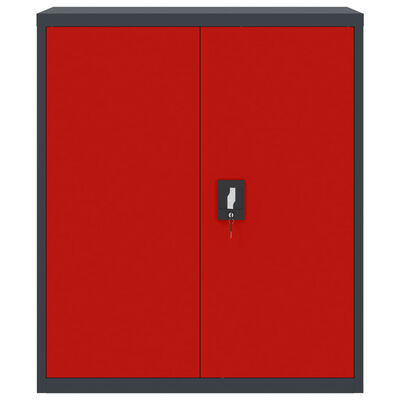 vidaXL Dokumentų spintelė, antracito/raudona, 90x40x105cm, plienas