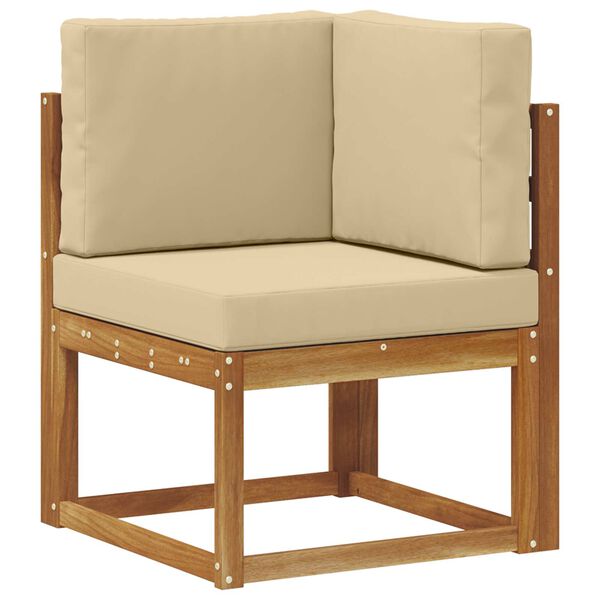 vidaXL Lauko sofos komplektas su pagalve 8 pcs Natūralus ir bežinis