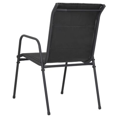 vidaXL Sodo kėdės, 4vnt., juodos spalvos, plienas ir tekstilenas