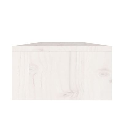vidaXL Monitoriaus stovas, baltas, 50x24x13cm, pušies medienos masyvas