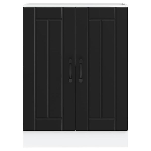 vidaXL kriauklės pagrindo spintelė "Lucca" Black Engineered Wood