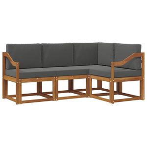 vidaXL Lauko sofos komplektas su pagalve 4 pcs Natūralus ir antracitas
