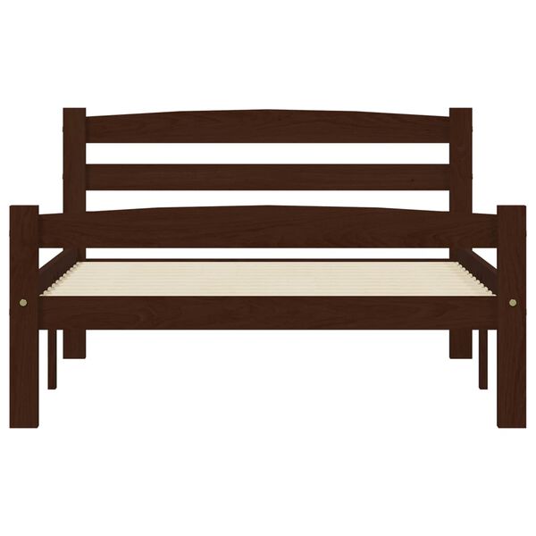 vidaXL Lovos rėmas su 2 stalčiais, tamsiai rudas, 100x200cm, pu&scaron;is