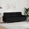 vidaXL Trivietė sofa, juodos spalvos, 180cm, audinys