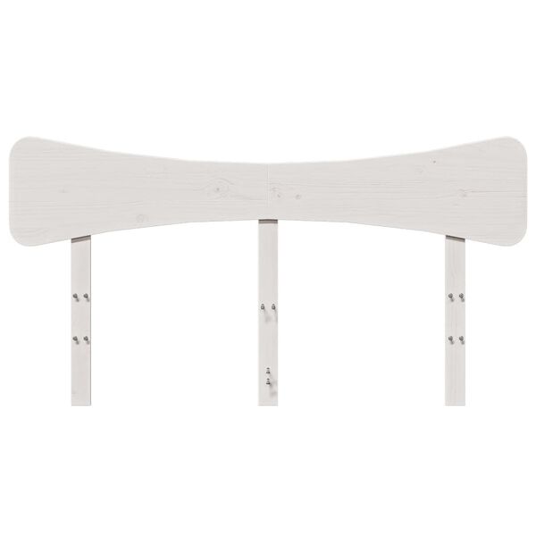 vidaXL Galvūgalis, baltos spalvos, 150cm, pu&scaron;ies medienos masyvas