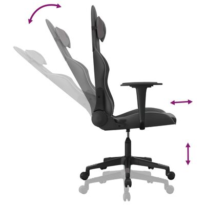 vidaXL Žaidimų kėdė, juodos ir pilkos spalvos, dirbtinė oda