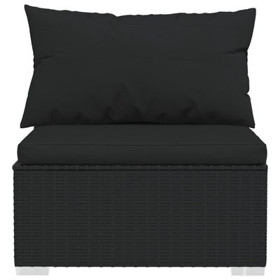 vidaXL Sodo komplektas su pagalvėlėmis, 13 dalių, juodas, poliratanas