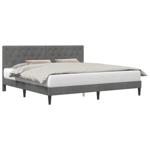 vidaXL Lovos rėmas su galvūgalio Tamsiai pilka 180 x 200 cm Aksomas