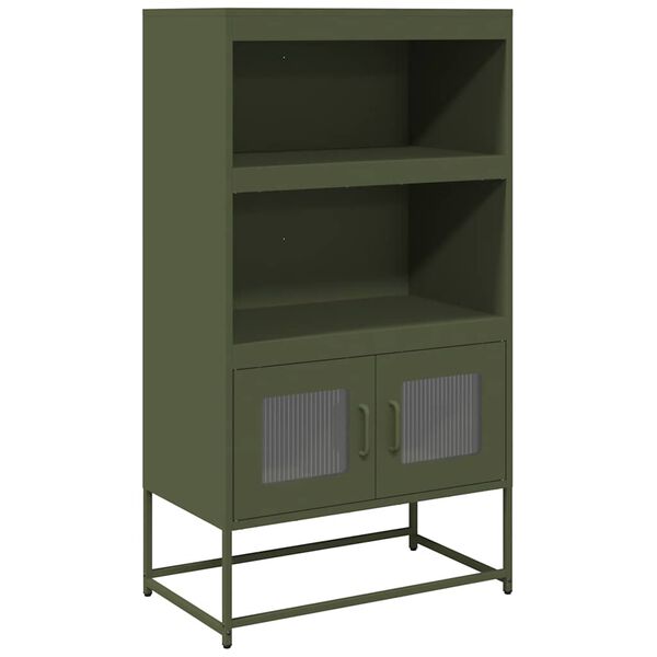 vidaXL Highboard Olive Green 68x39x123 cm Plienas