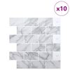 vidaXL Metro plytelė 10 pcs Balti marmuro 30,5 x 30,5 cm