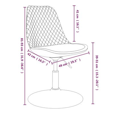 vidaXL Pasukamos valgomojo kėdės, 4vnt., rožinės spalvos, aksomas