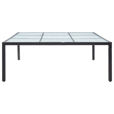 vidaXL Sodo valgomojo stalas, juodas, 200x200x74cm, poliratanas