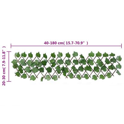 vidaXL Dirbtinių vynuogių lapų treliažas, žalias, 180x20cm
