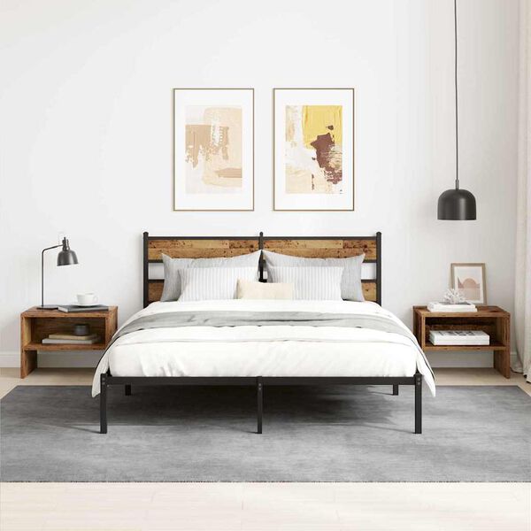 vidaXL &Scaron;alia lovos spintelė 2 pcs Sena mediena 40 x 40 x 30 cm