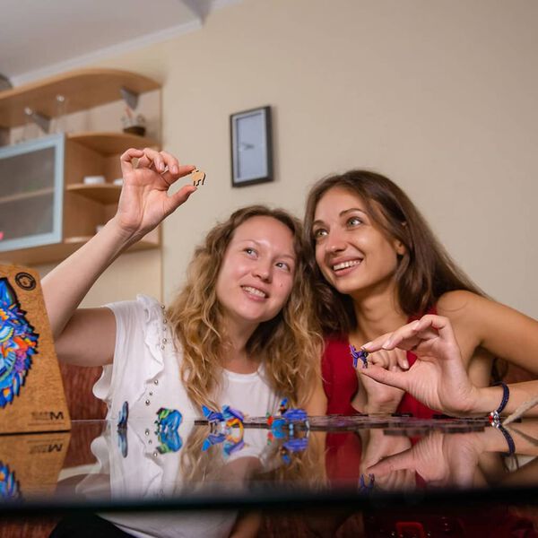 UNIDRAGON Medinė dėlionė Majestic Wolf, 310 detalių, 30x41cm, didelė