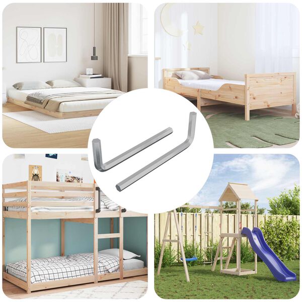 vidaXL Hex raktas 2 pcs Sidabro 32 x 86 mm Plienas