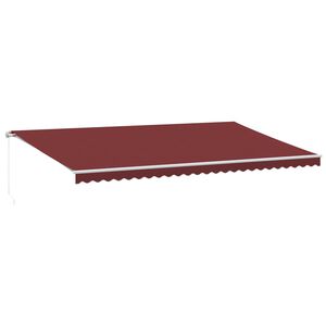 vidaXL Rankiniu būdu i&scaron;traukiama markizė su LED, bordo, 600x350cm